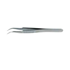 Flat Handle Forceps 12cm, 0.4mm, Curved (9mm)